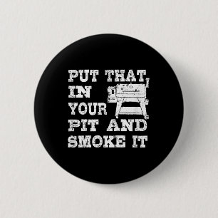 Grappige Pellet Smoker BBQ Pit Gift Grill voor vle Ronde Button 5,7 Cm