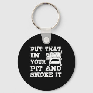 Grappige Pellet Smoker BBQ Pit Gift Grill voor vle Sleutelhanger