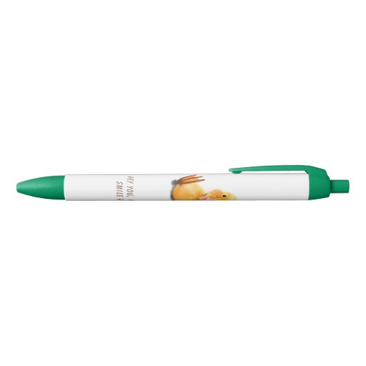 Grappige Pen met Happy Duck Smile - Aangepaste Tek (Bovenkant)