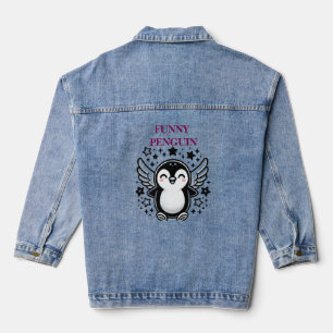 Grappige Penguin Vrouwen Denim Jas Denim Jacket