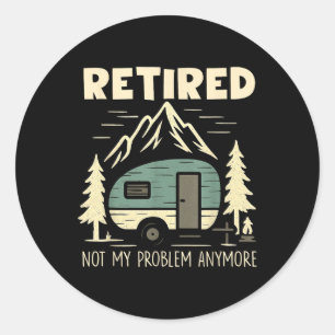 Grappige Pensioen Niet Mijn Probleem Meer Gepensio Ronde Sticker