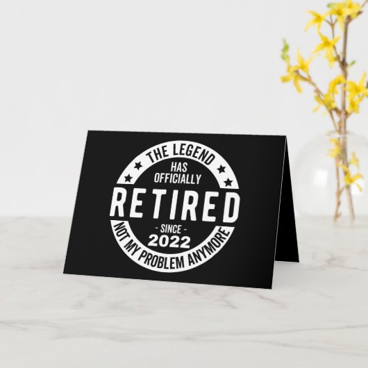 grappige pensionering, gepensioneerd, gepensioneer kaart (Gele Bloem)