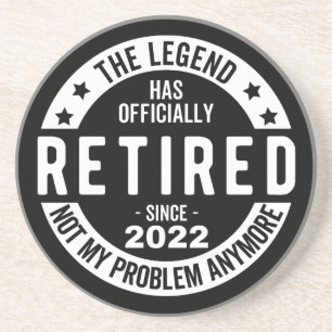 grappige pensionering, gepensioneerd, gepensioneer zandsteen onderzetter