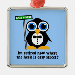 grappige pensionering metalen ornament