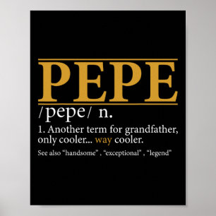Grappige Pepe Definitie Vaders Dag Gift Opa Gif Poster