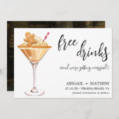 Grappige peperkoek Kerstmis Martini Foto Bruiloft Save The Date (Voorkant / Achterkant)