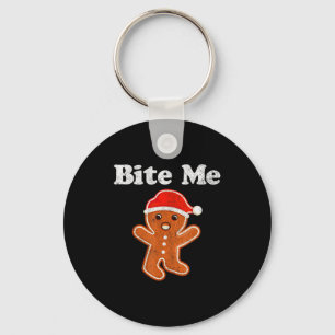 Grappige peperkoek man bijt me kerst koek cos sleutelhanger