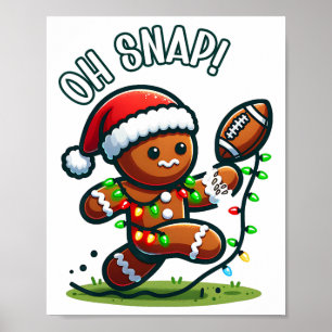 Grappige peperkoek man pyjama en Pjs Kerst Xmas Poster