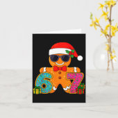 Grappige Peperkoek Zes Zeven 67 Ijs Drip Kerstmis Kaart (Gele Bloem)