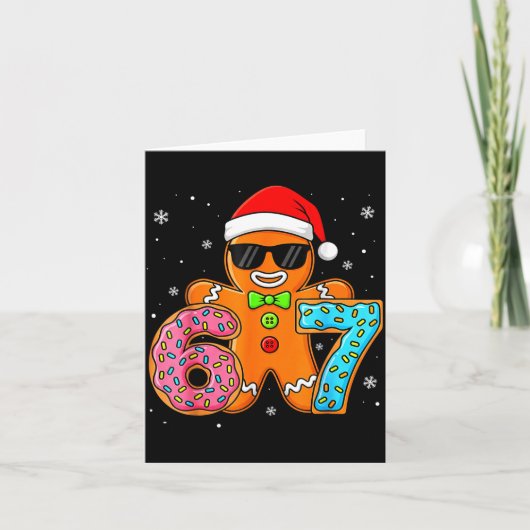 Grappige Peperkoek Zes Zeven 67 Ijs Drip Kerstmis Kaart (Voorkant)