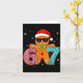 Grappige Peperkoek Zes Zeven 67 Ijs Drip Kerstmis Kaart (Gele Bloem)
