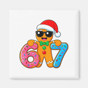 Grappige Peperkoek Zes Zeven 67 IJsdruppel Kerstmi Magneet