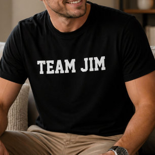Grappige Persoonlijke Aangepaste Team Jim Verjaard T-shirt