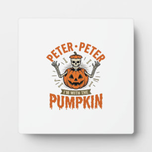 Grappige Peter Peter Pompoen Halloween Skelet Shir Fotoplaat