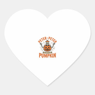 Grappige Peter Peter Pompoen Halloween Skelet Shir Hart Sticker