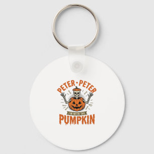 Grappige Peter Peter Pompoen Halloween Skelet Shir Sleutelhanger
