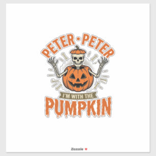 Grappige Peter Peter Pompoen Halloween Skelet Shir Sticker
