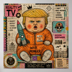 Grappige Peuter President Collage Poster