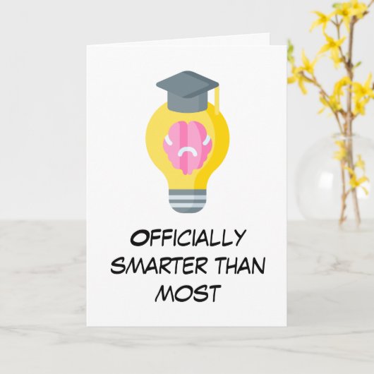 Grappige PhD afstuderen kaarten (Gele Bloem)