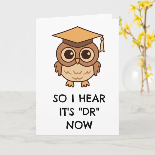 Grappige PhD afstuderen kaarten (Gele Bloem)