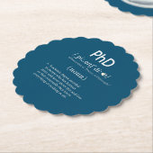 grappige phd-definitie met scalloped kartonnen onderzetters (Gekanteld)