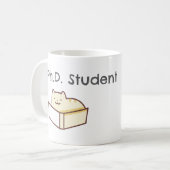 Grappige PhD Student Mok-Schattigee Cat-Academisch Koffiemok (Voorkant links)