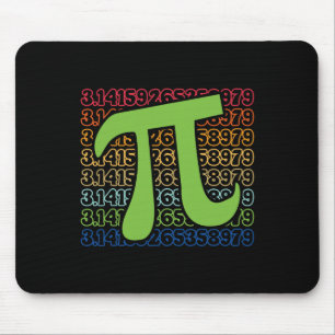 Grappige Pi-dag 3.14 Pi-symbool spiraal nummer wis Muismat