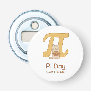 Grappige Pi-dag dier met taart – Cadeau voor wisku Button Flesopener