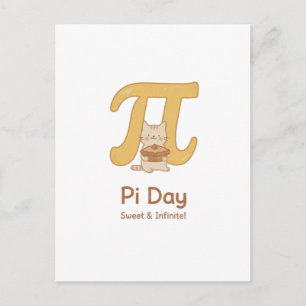 Grappige Pi-dag dier met taart – Cadeau voor wisku Feestdagenkaart