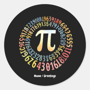 Grappige pi dag spiraalgetallen cool wiskundige ronde sticker