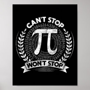 Grappige Pi-dag Wiskunde Geek Wetenschap Vier Pi-d Poster