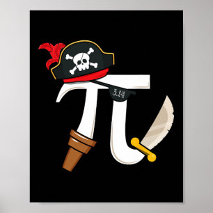 Grappige Pi Rate Piraat Pi Dag Jongens Meisjes Wet Poster