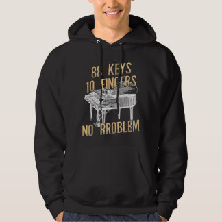 Grappige Pianist Muzikant Piano Keys 10 Fingers Ke Hoodie