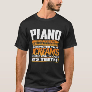 Grappige piano een monster dat schreeuwt als je aa t-shirt