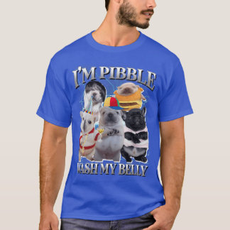 Grappige Pibble-hond Meme Brainrot Was mijn buik v T-shirt
