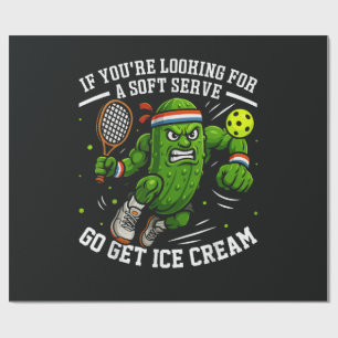 Grappige Pickle die Pickleball speelt Cadeaupapier
