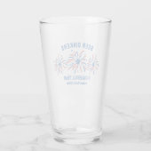 Grappige Pickleball Bier Drinkers Patriottisch Jul Glas (Achterkant)