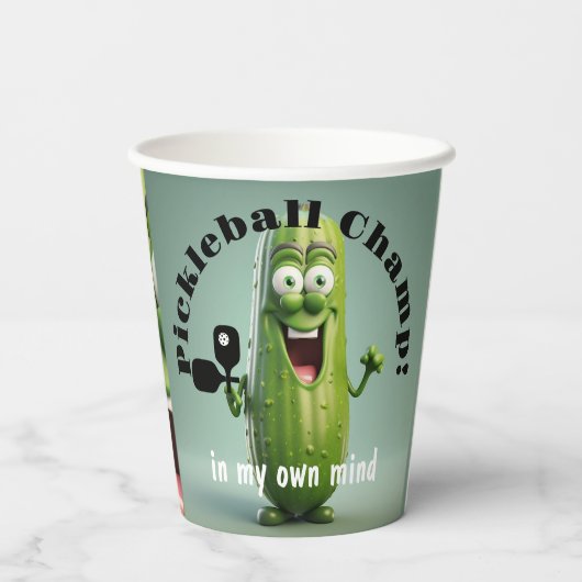 Grappige Pickleball Champ Paper cup Papieren Bekers (Achterkant)