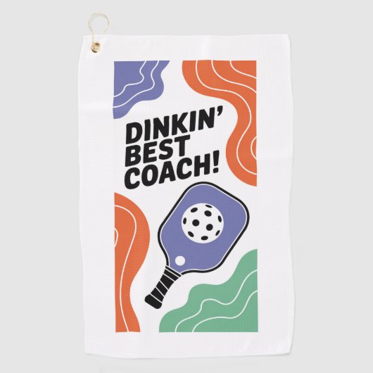 Grappige Pickleball Dinkin' Beste coach Sport Golfhanddoek (Voorkant)