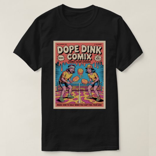 Grappige Pickleball Dope Dink Comix Poster T-shirt (Design voorkant)