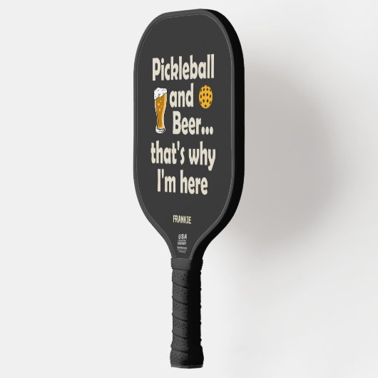 Grappige pickleball en bier, daarom ben ik hier pickleball paddle (Links)
