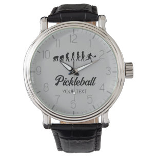 Grappige Pickleball Evolution gepersonaliseerd Horloge