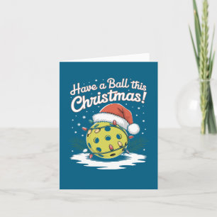 Grappige Pickleball Kerstman Kerstverlichting, Uw Feestdagen Kaart