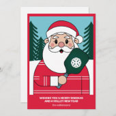 Grappige Pickleball Kerstman Uw aangepaste tekst Feestdagenkaart (Voorkant / Achterkant)