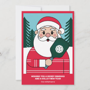 Grappige Pickleball Kerstman Uw aangepaste tekst  Feestdagenkaart