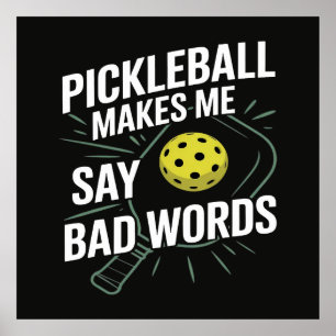 Grappige Pickleball Laat Me Slechte Woorden Zeggen Poster