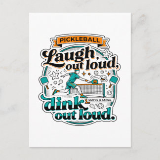 Grappige Pickleball Lach Uitbundig Dink Sport Briefkaart