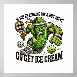 Grappige Pickleball-liefhebber Pun met een Pickle Poster