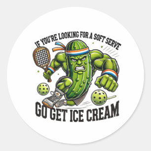 Grappige Pickleball-liefhebber Pun met een Pickle Ronde Sticker