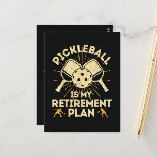 Grappige Pickleball Mijn Pensioenplan Vintage Briefkaart